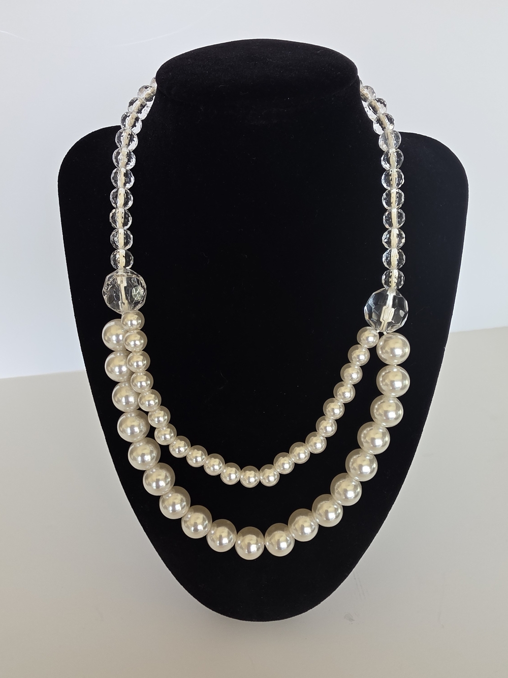 Gymboree Child's Pearl and Crystal Double-Strand Necklace in Ivory